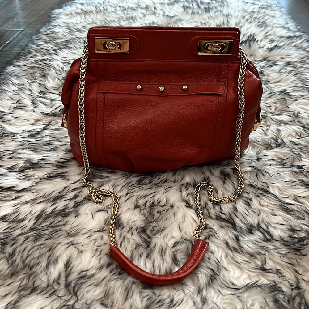 Be&D orange leather crossbody bag